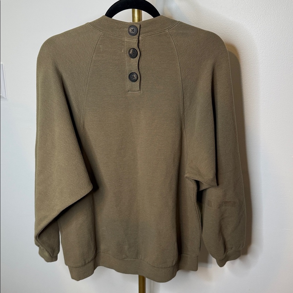 NWT Madewell Button-Back Mockneck Top In Distant Surplus small tan - Picture 4 of 7